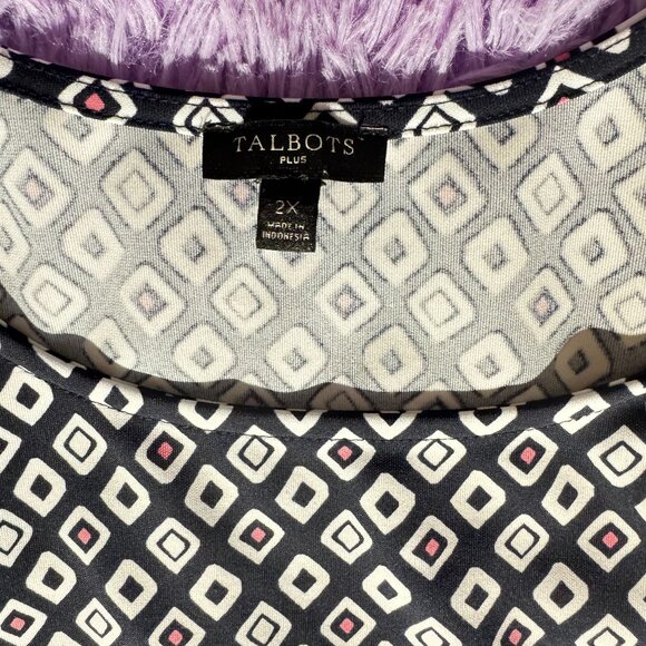 Talbots Plus Sleeveless Geometric Print Blouse – Size 2X - Picture 2 of 4
